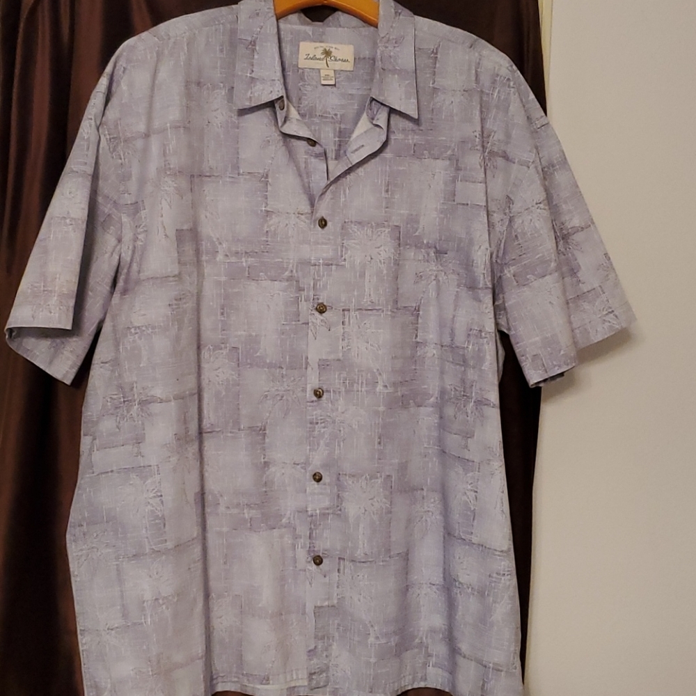 Men's XXL Blue Island Shore Button Down Shirt